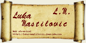 Luka Mastilović vizit kartica